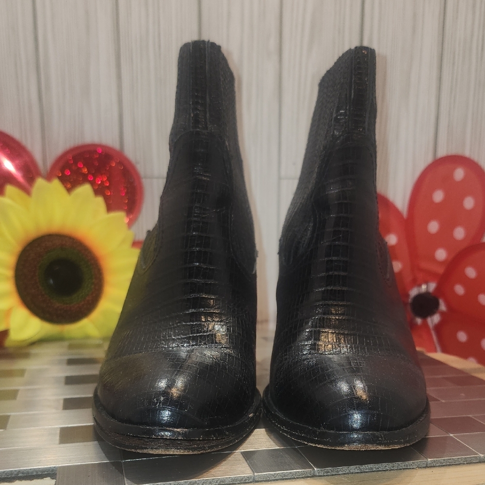 Ash Black Textured Ankle Booties - Picture 2 of 8